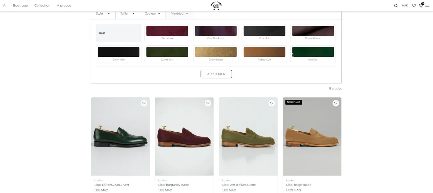 Carloforte Shoes Store : نماذج ألوان منسوجة بدلاً من نقاط لونية بسيطة