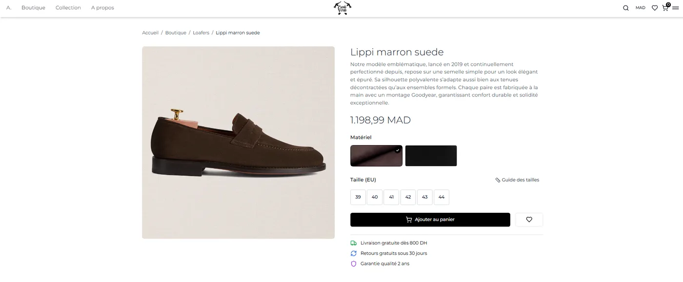 Carloforte Shoes Store : بطاقة منتج تروي الحرفية