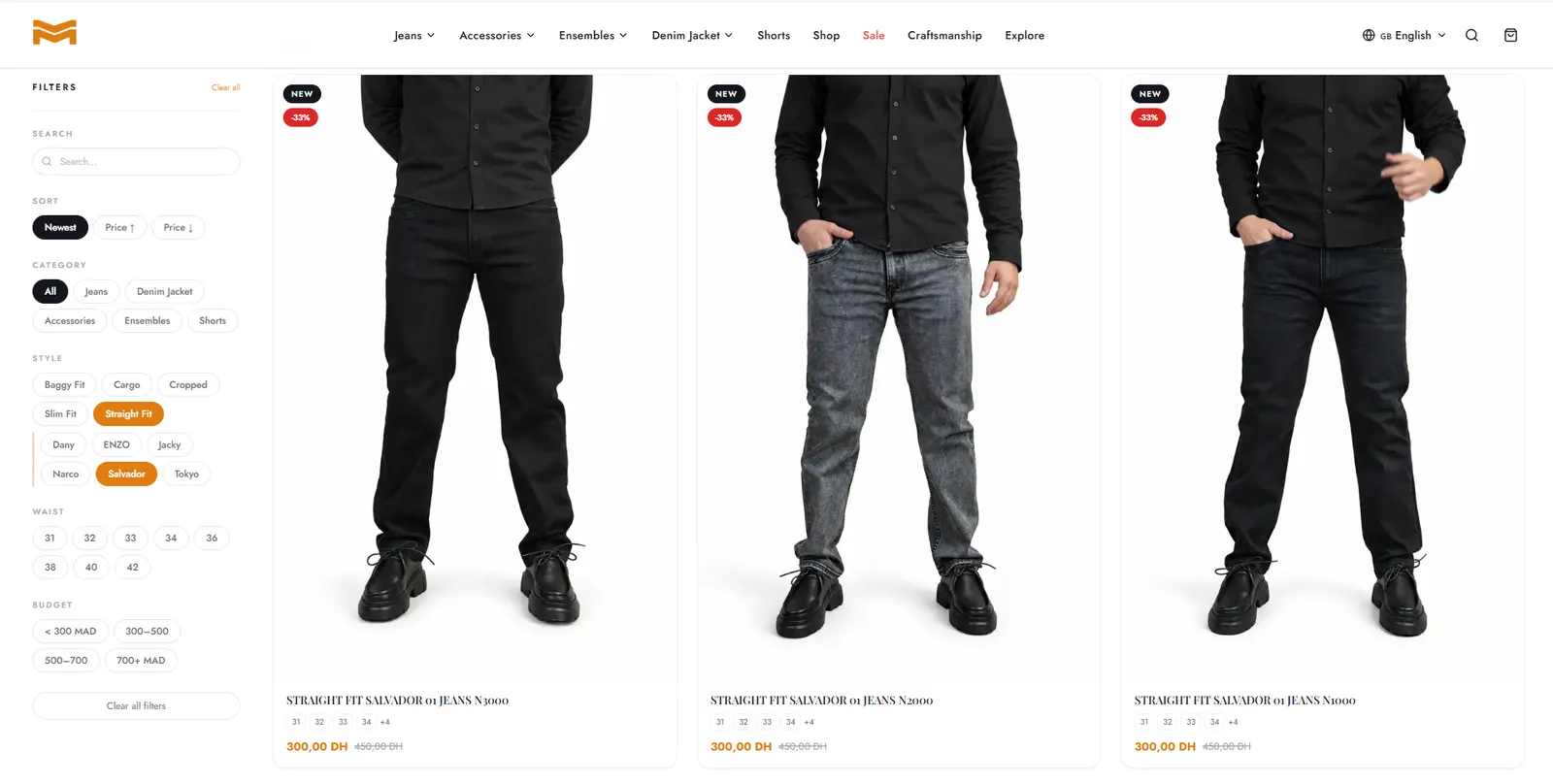 Mieux Jeans : كتالوج قابل للتصفية بالتفصيل